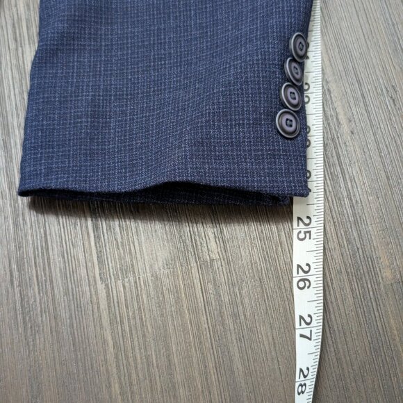 Hart Schaffner Marx | Men's Navy Blue Blazer/Sport Coat with Single Vent - Picture 9 of 9